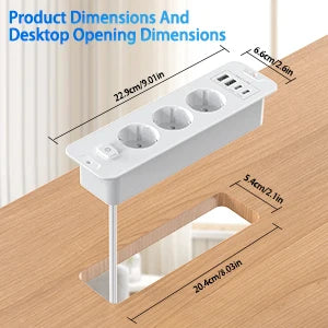 7-in-1 Ultra-Thin Desktop Power Strip with 20W USB-C Fast Charging