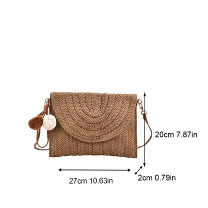 Luxury Woven Straw Beach Clutch