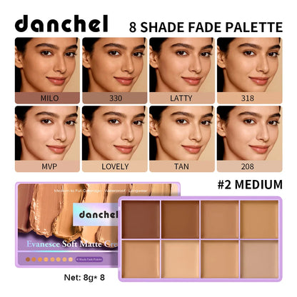 8-Shade Full Coverage Cream Concealer Palette Waterproof Makeup