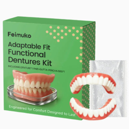 Comfort Fit Silicone Snap-On Dentures – Realistic Upper & Lower Set