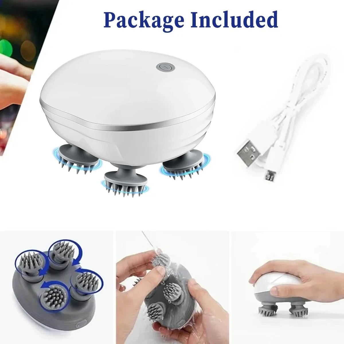 Electric Scalp Massager with Red Light Therapy for Hair Care - 4