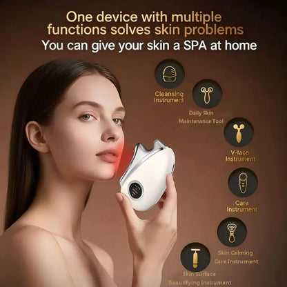 3-in-1 LED Microcurrent Facial & Neck Massager for Skin Tightening
