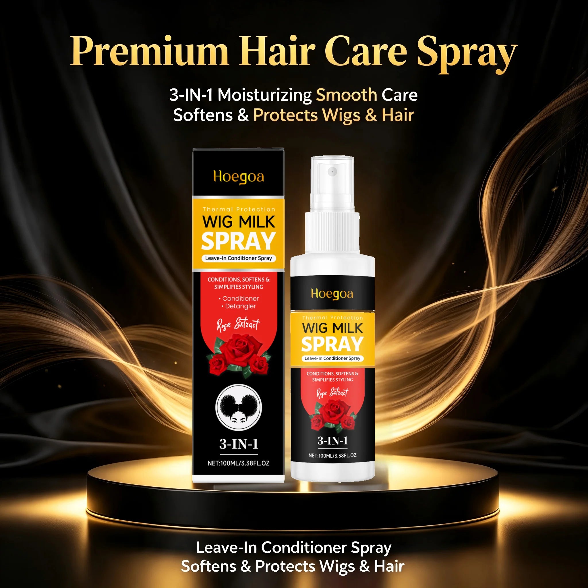 3-in-1 Rose Wig Conditioning & Detangling Spray for Silky Smooth Hair - 6