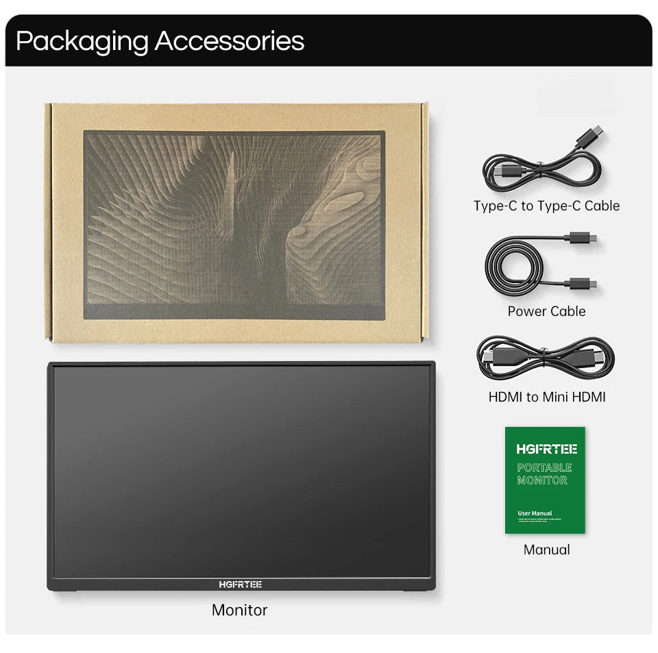 16" Portable Monitor 1920x1200 IPS FHD HDR10 Travel Display for Laptop - 21