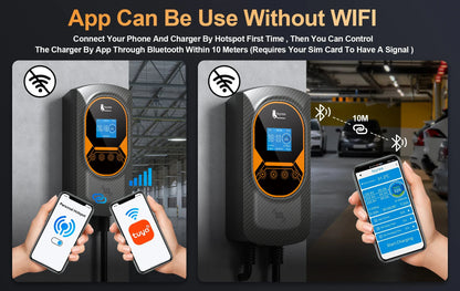 Smart EV Wallbox Charger - Adjustable 32A WiFi Electric Vehicle Station