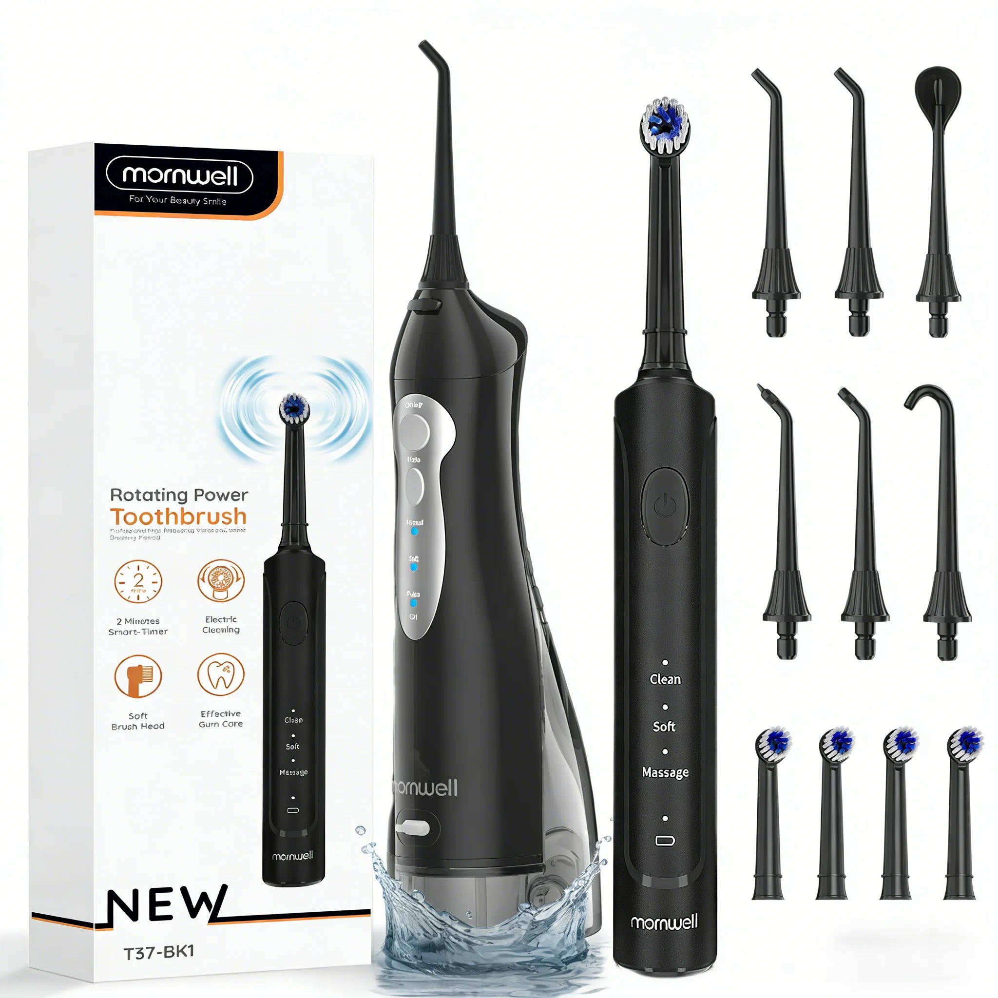 Rechargeable Electric Toothbrush and Water Flosser Combo Oral Care System - 1