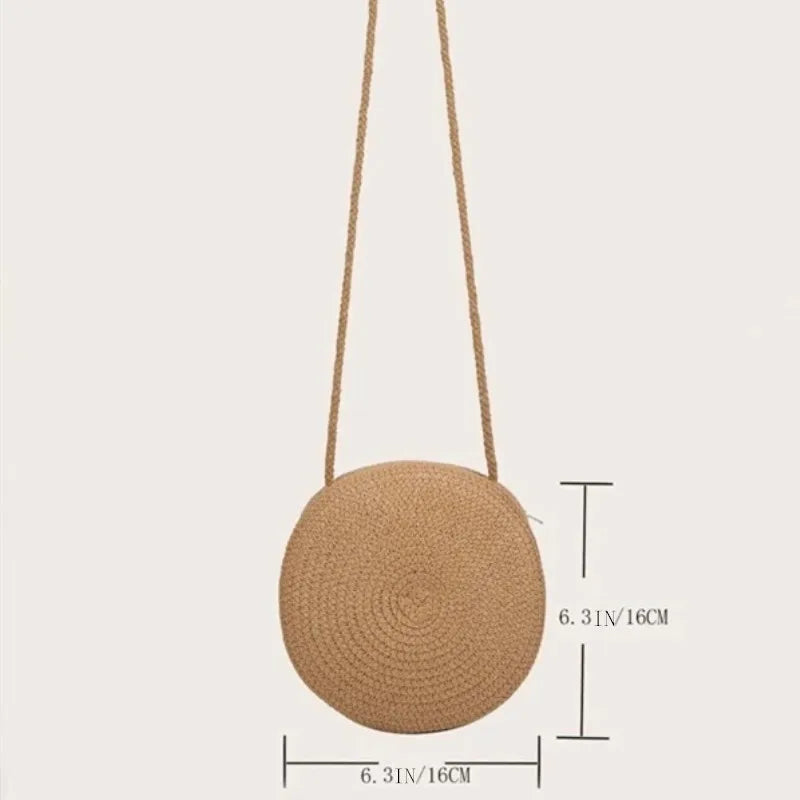 Luxury Round Straw Crossbody