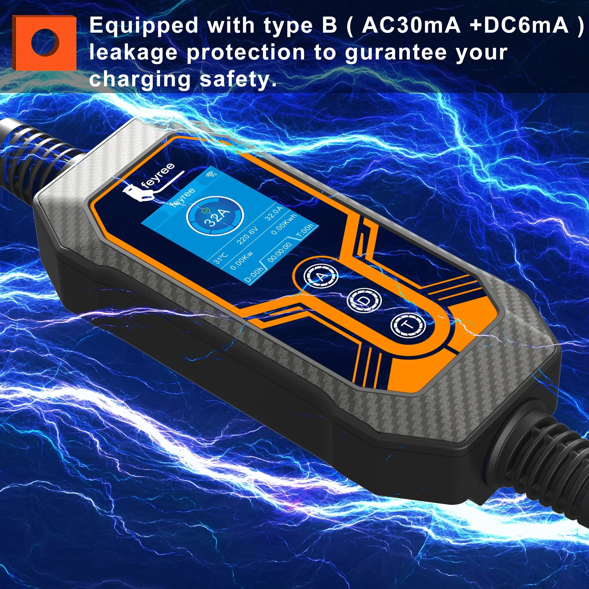 7KW NACS Portable EV Charger for Tesla Model 3/Y/S/X with WiFi App Control - 4