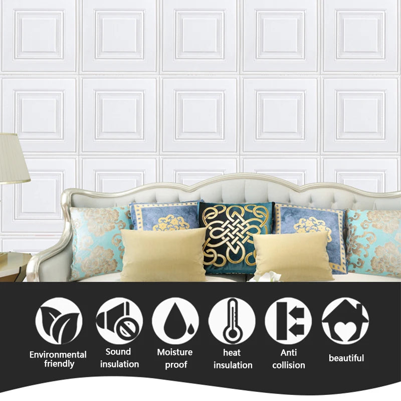 3D Peel & Stick Waterproof Foam Wall Panels