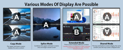 15.6" Dual Portable Laptop Monitor - 1080P FHD Stacked Screen Extender
