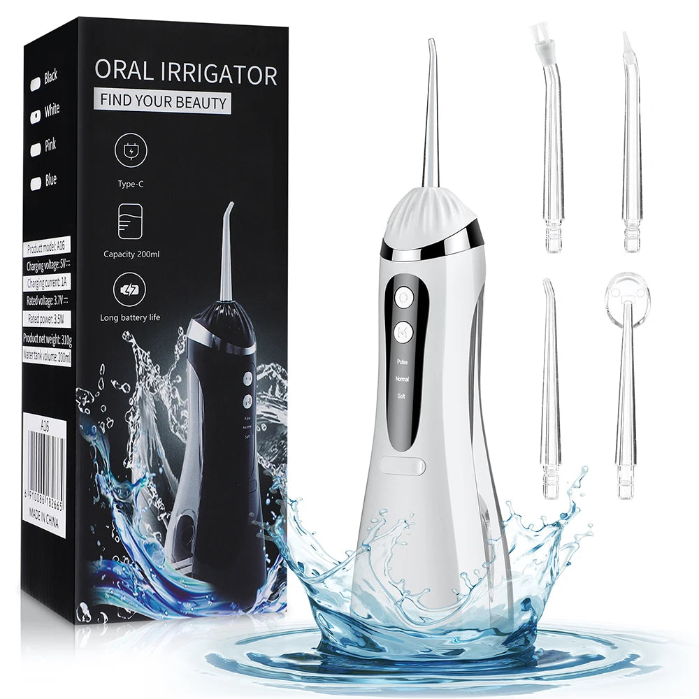 Portable Cordless Water Flosser - Rechargeable Dental Oral Irrigator for Teeth - 1