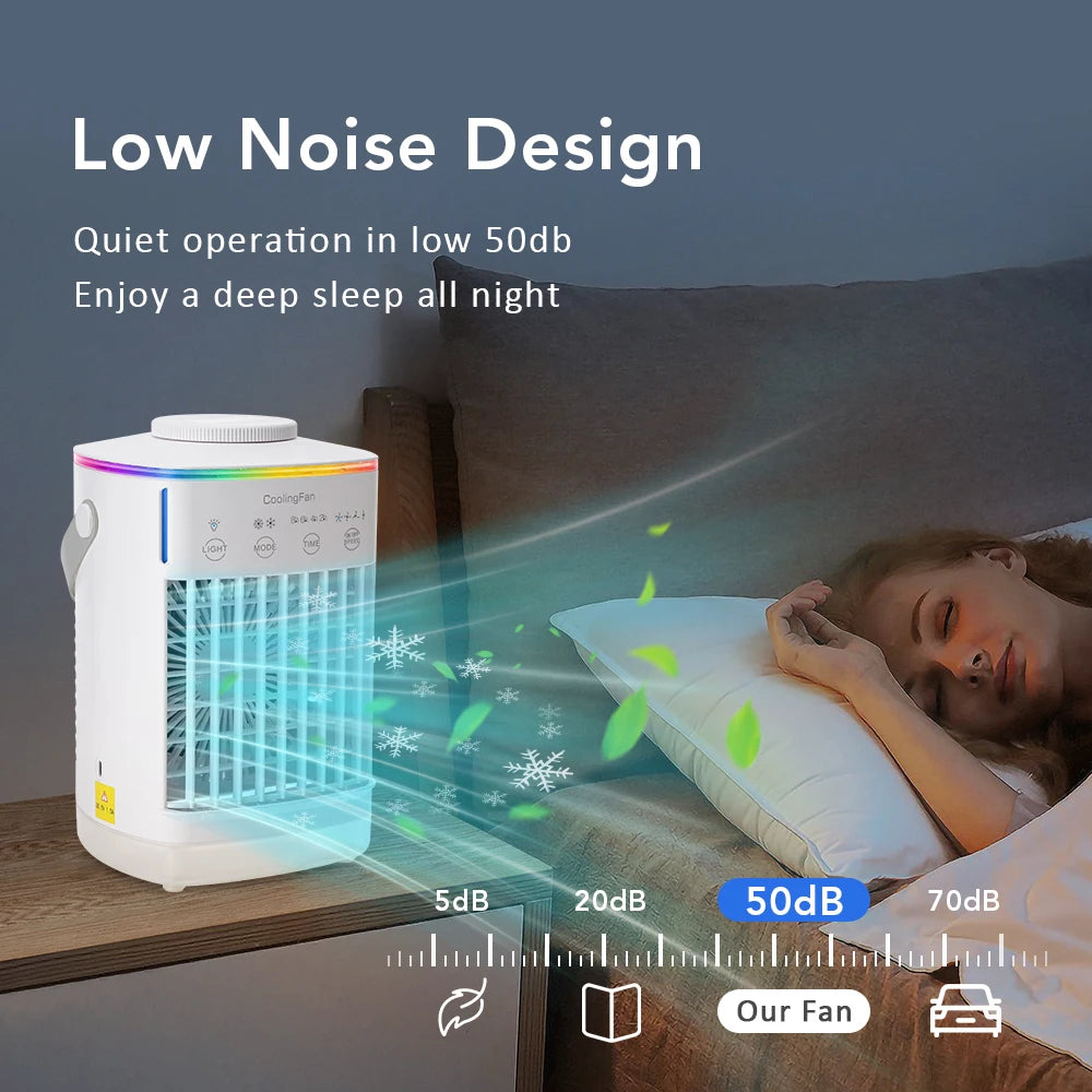 Portable Desktop Air Cooler Fan with Ultrasonic Misting and Ambient Light - 4
