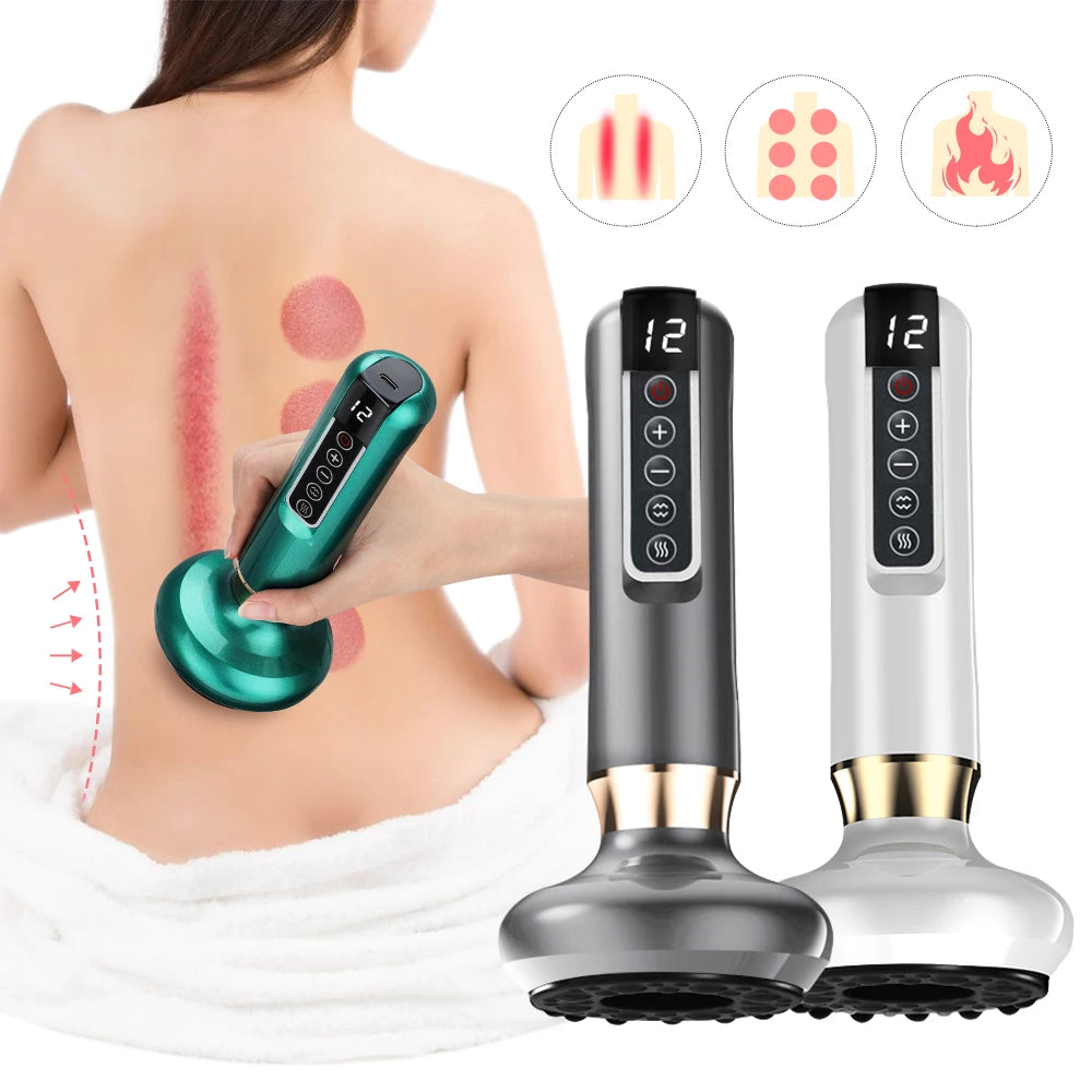 Electric Cupping & Gua Sha Massager - Adjustable Heat & Suction Therapy Device - 20