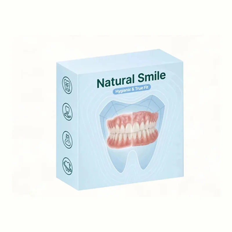 Natural Silicone Cosmetic Dentures - Removable Smile Enhancer for Missing Teeth - 13