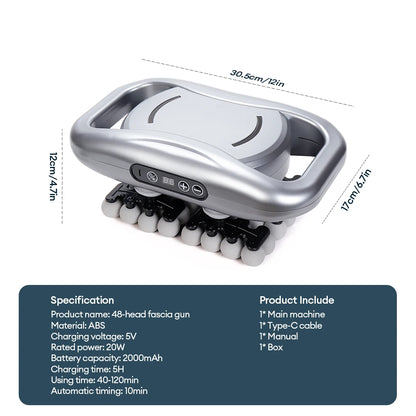 48-Head Deep Tissue Fascia Massager for Full Body Muscle Relief