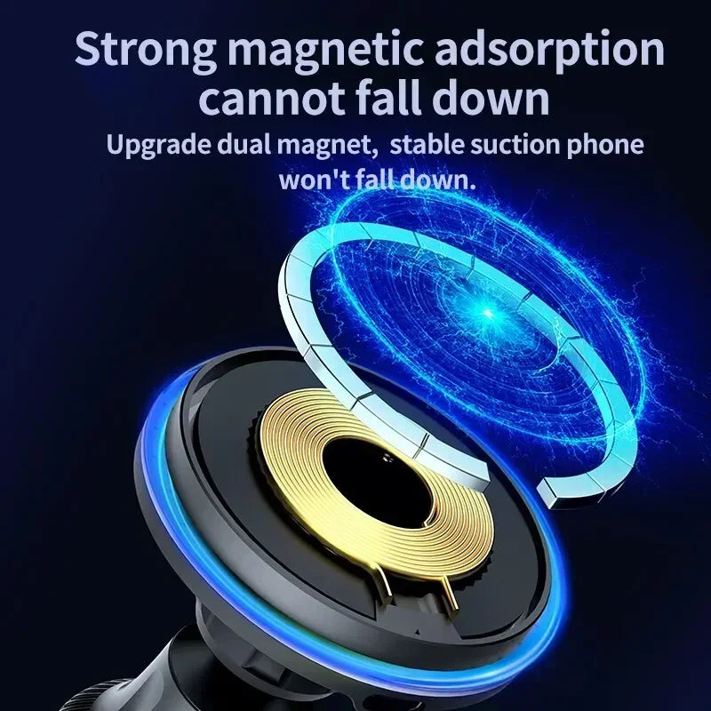Magnetic Car Wireless Charger 15W Fast Mount for iPhone 12-16 Series - 6