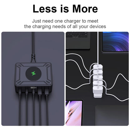 205W GaN Desktop Fast Charger - 6-in-1 USB-C PD Multi-Port Charging Station
