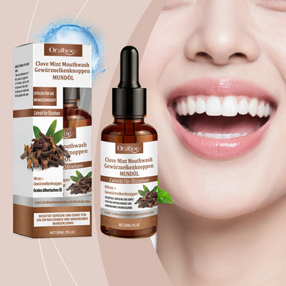 Clove Mint Oral Rinse & Teeth Whitening Oil - Natural Plaque & Bad Breath Remover