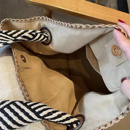 Luxury Woven Straw Beach Tote
