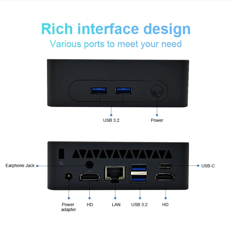 Compact Intel i5 Mini PC - High-Performance Desktop Computer for Home & Office - 10