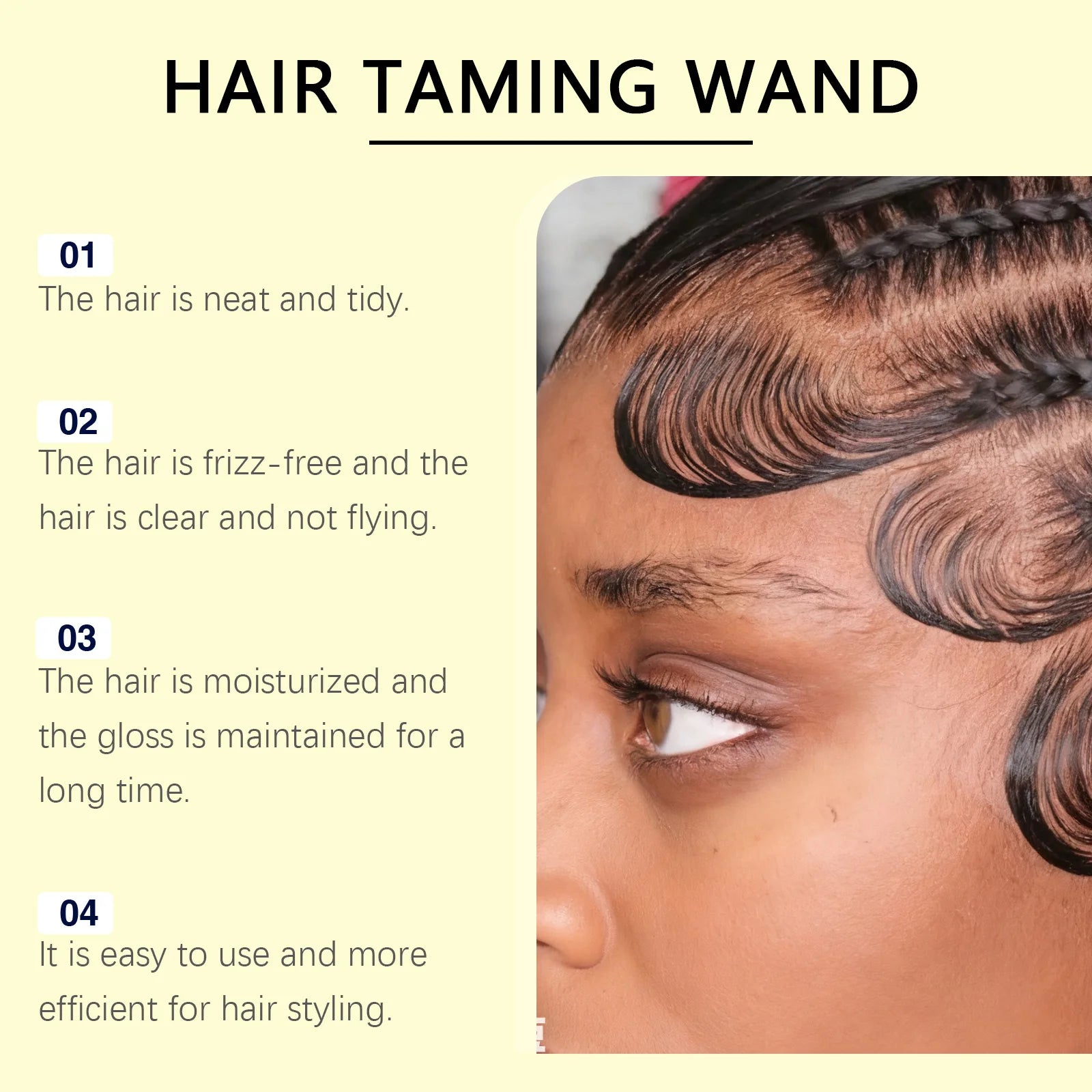 Anti-Frizz Hair Taming Wand - Professional Smoothing Stick for Sleek Hairstyles - 10