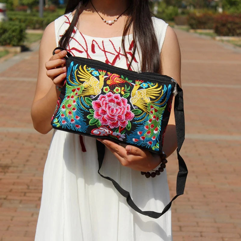 Luxury Floral Nylon Satchel