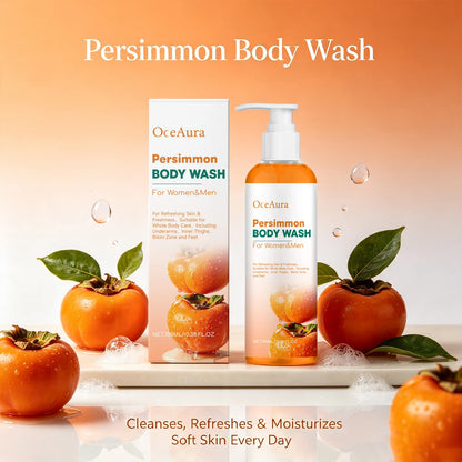 Natural Persimmon Body Wash - Odor Eliminating Deodorizing Shower Gel for All Skin