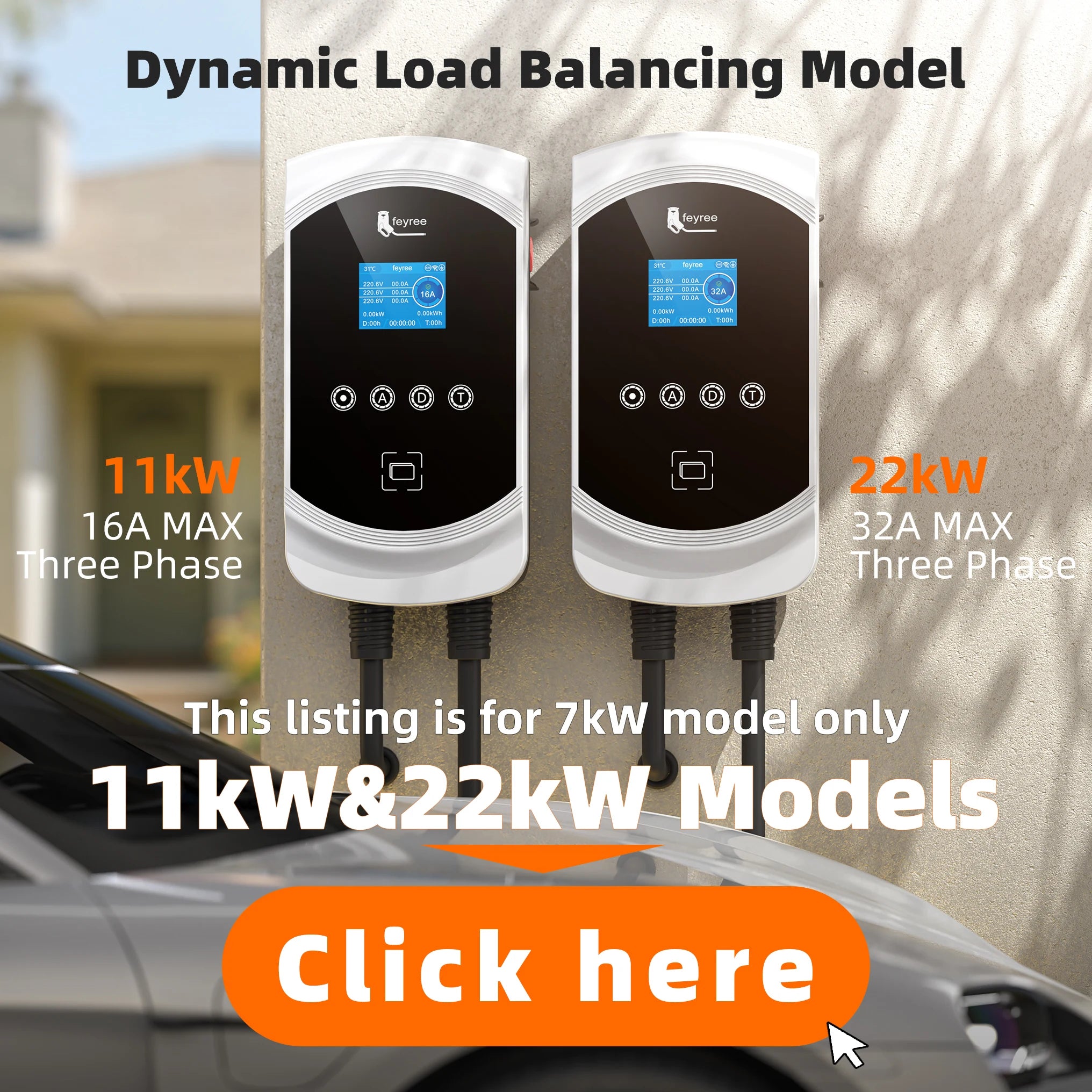 Smart EV Wallbox Charger - Type 2 WiFi Enabled with Dynamic Load Balancing - 7