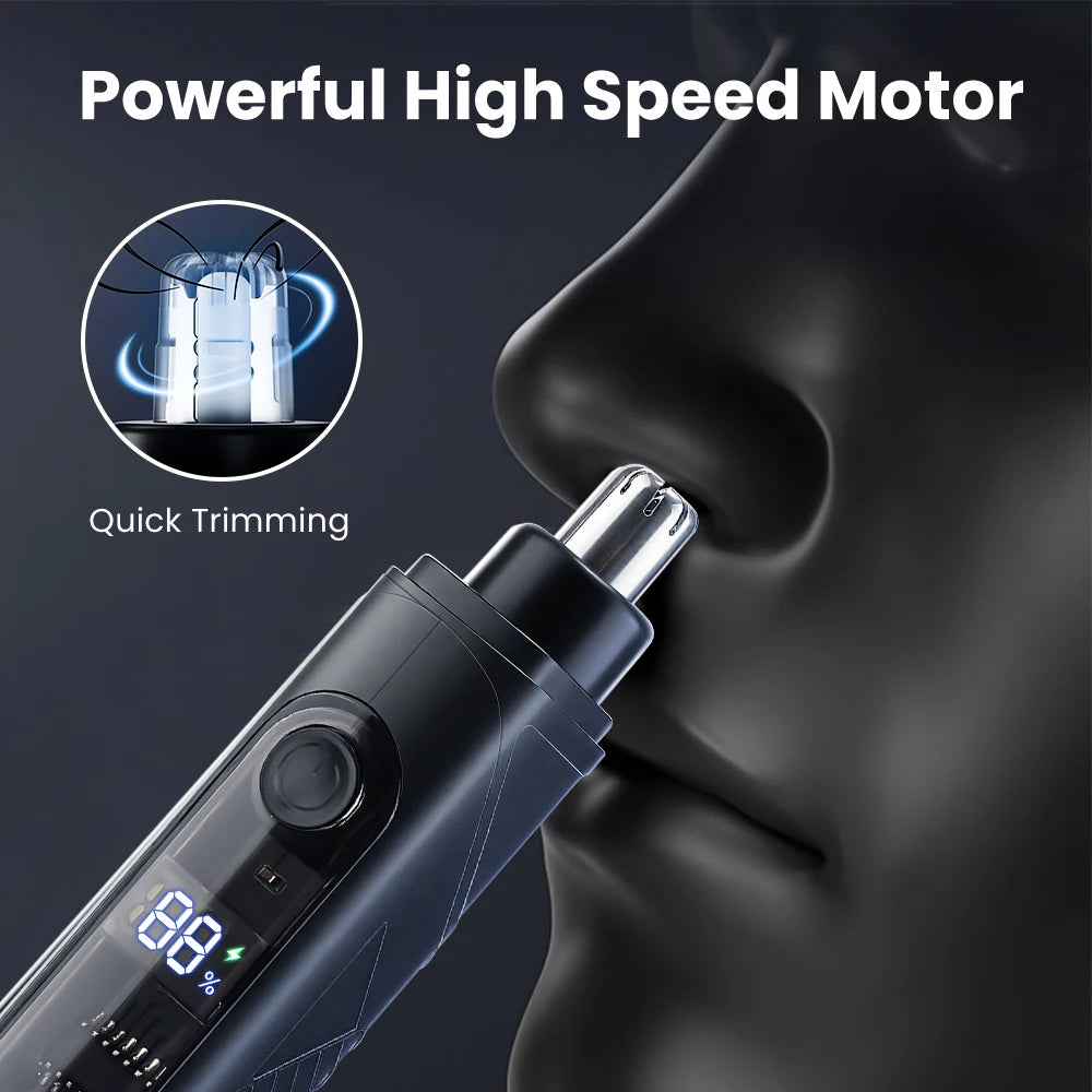 Electric Nose Hair Trimmer - Rechargeable Painless Grooming Tool with LED Display - 2