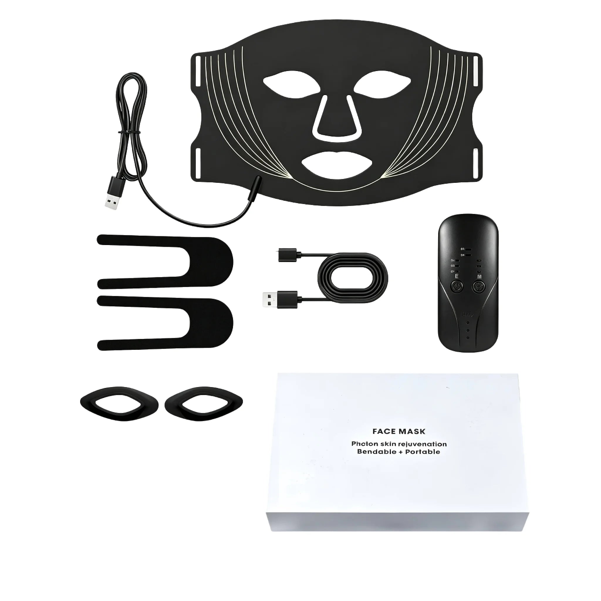 7-Color LED Facial Mask - Rechargeable Silicone Light Therapy Skin Care Device - 13