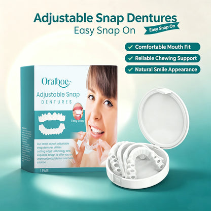 Adjustable Snap-On Dentures for Natural Smile & Comfortable Fit