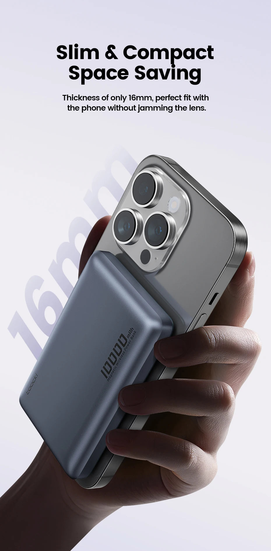 Magnetic Wireless Power Bank 10000mAh 20W Fast Charger for iPhone - 15