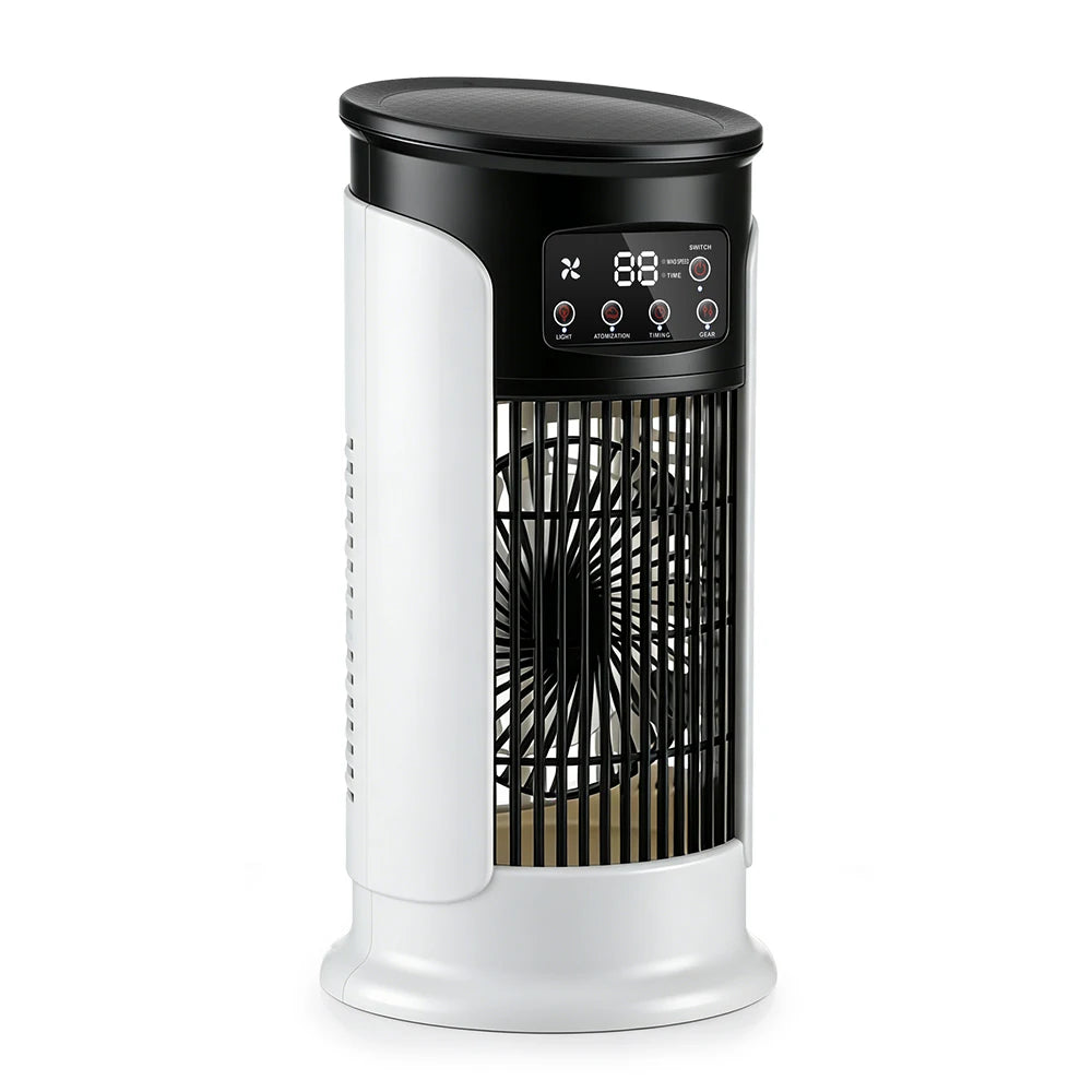 Portable Mini Air Cooling Fan - Desktop Misting Cooler with 6 Speeds & LED Light