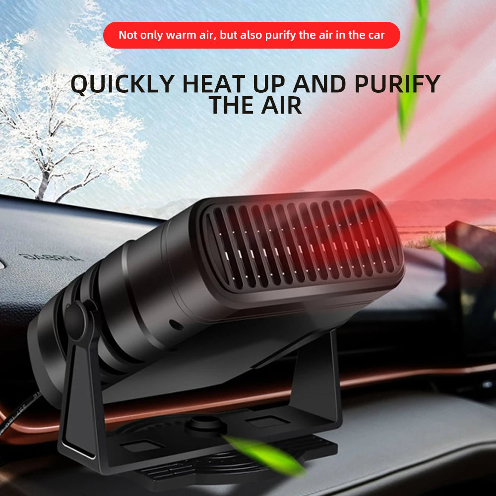 2-in-1 Car Heater and Cooling Fan - 12V/24V Windshield Defroster & Demister - 1