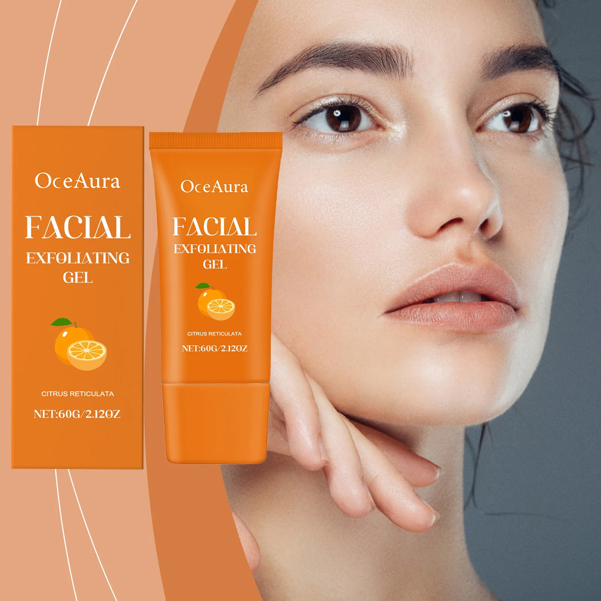 Orange Vitamin C Facial Exfoliating Gel for Deep Cleansing & Brightening