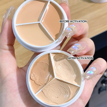 3-Color Cream Concealer Palette for Flawless Skin & Dark Circles