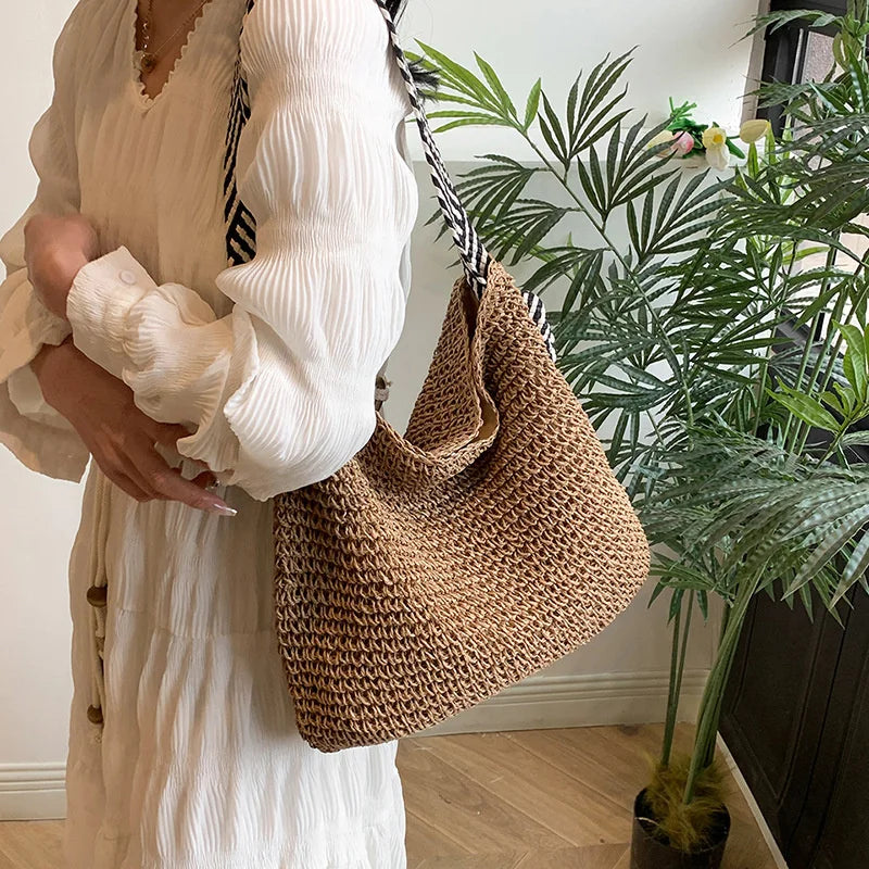 Luxury Woven Straw Beach Tote