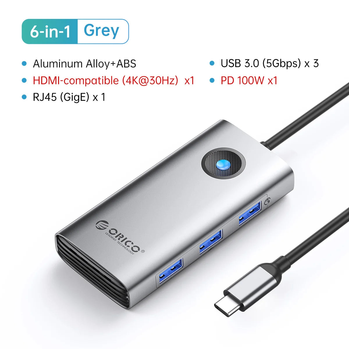 ORICO 10-in-1 USB-C Docking Station 4K HDMI Hub for Laptop & MacBook