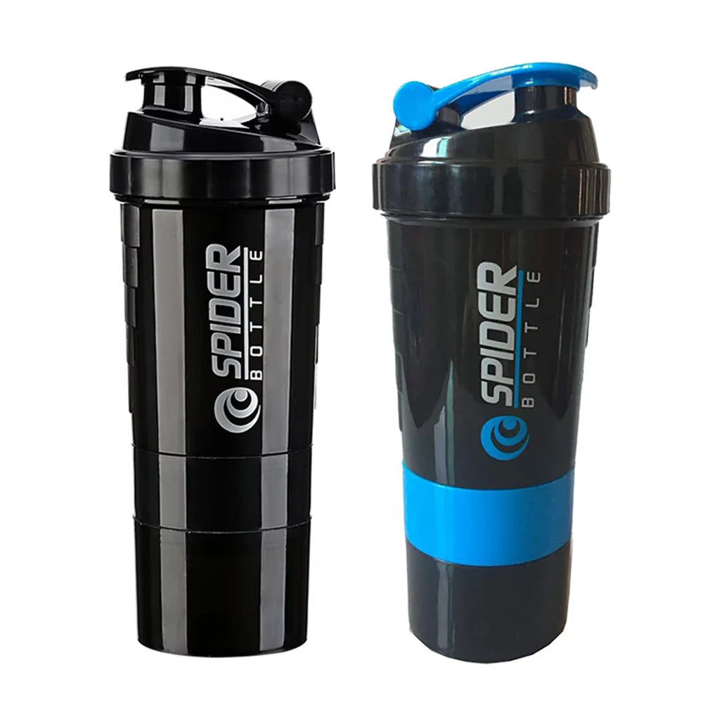 3-Layer Portable Protein Shaker Bottle - Leak-Proof Gym Mixing Cup - 13