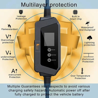 7KW Portable EV Charger Type 2 - 32A Fast Electric Car Charging Station
