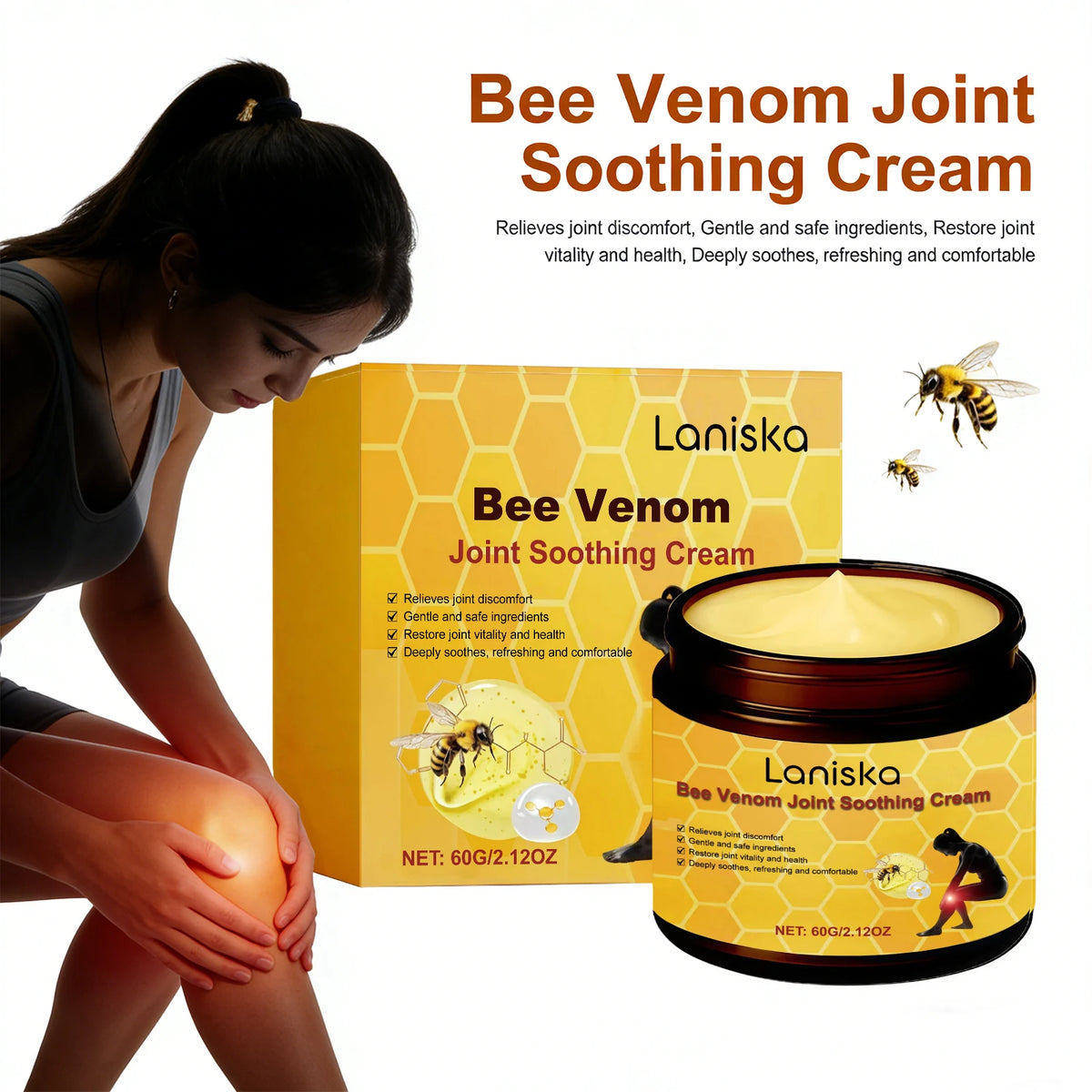 Bee Venom Joint Soothing Cream - Deep Tissue Relief & Muscle Recovery Massage Balm