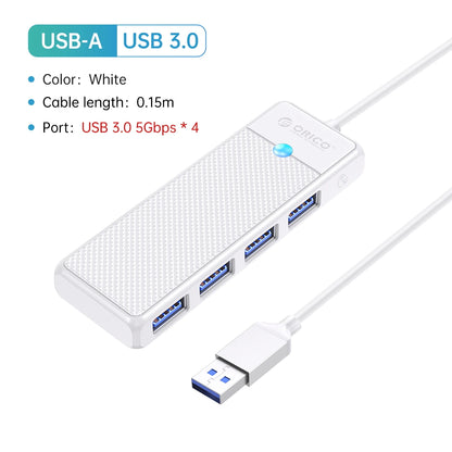 4-Port USB 3.0 Type-C Hub - Ultra-Slim High-Speed Data Expansion Adapter