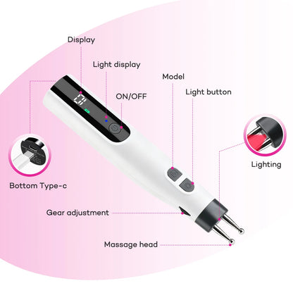 Digital Handheld Precision Body & Face Massage Pen with 10 Intensity Levels
