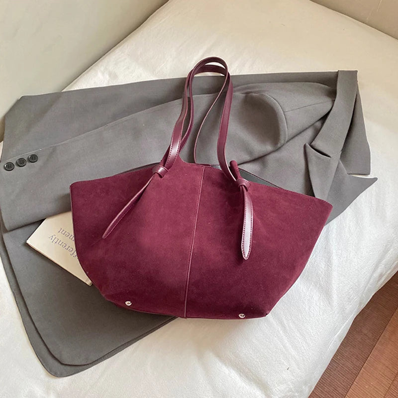 Luxury Retro Suede Shoulder Tote