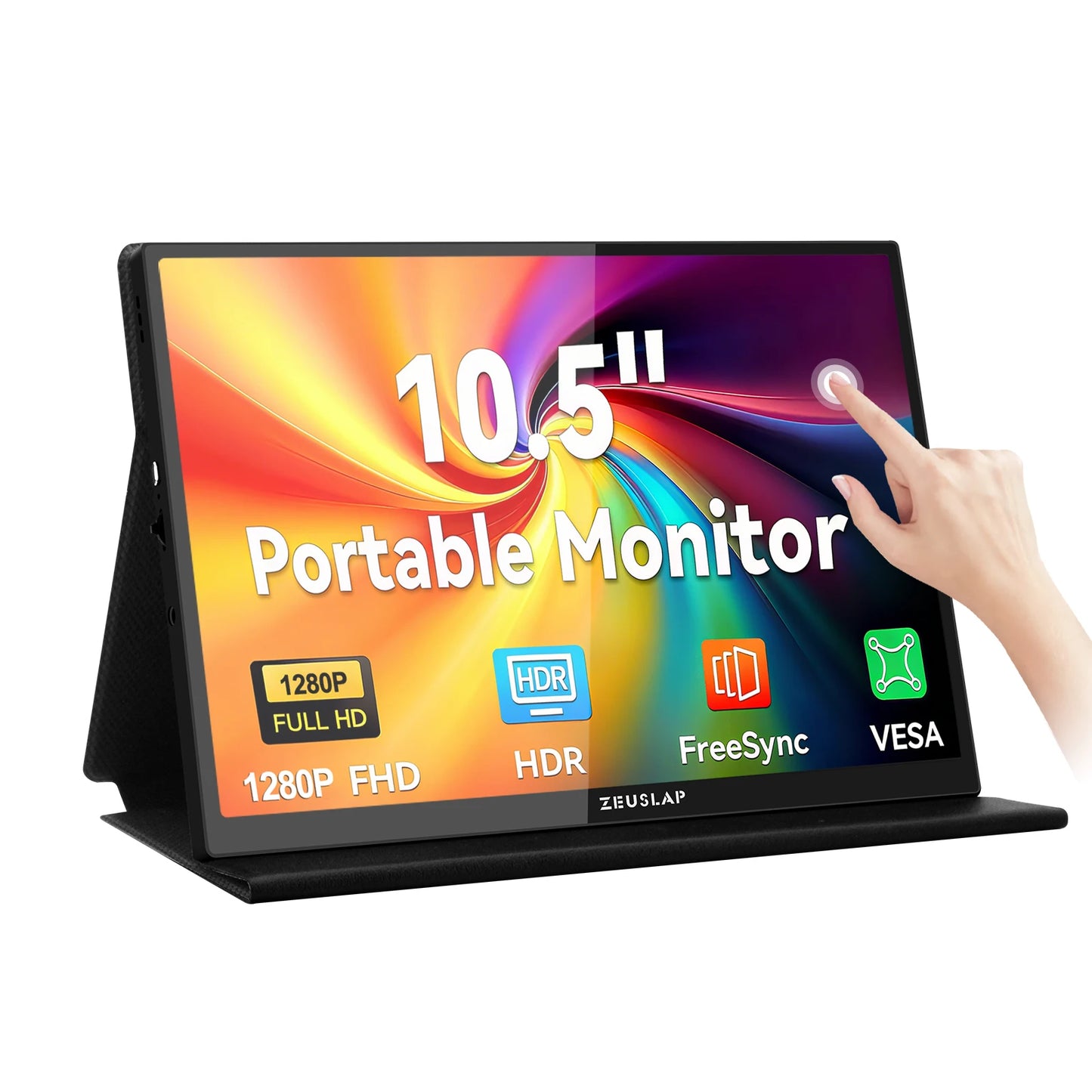 10.5" FHD Portable Touchscreen Monitor - 100% sRGB IPS Slim Display