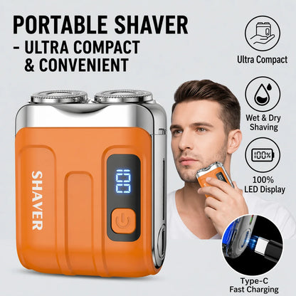Portable Electric Shaver for Men with LED Display and USB Rechargeable Battery
