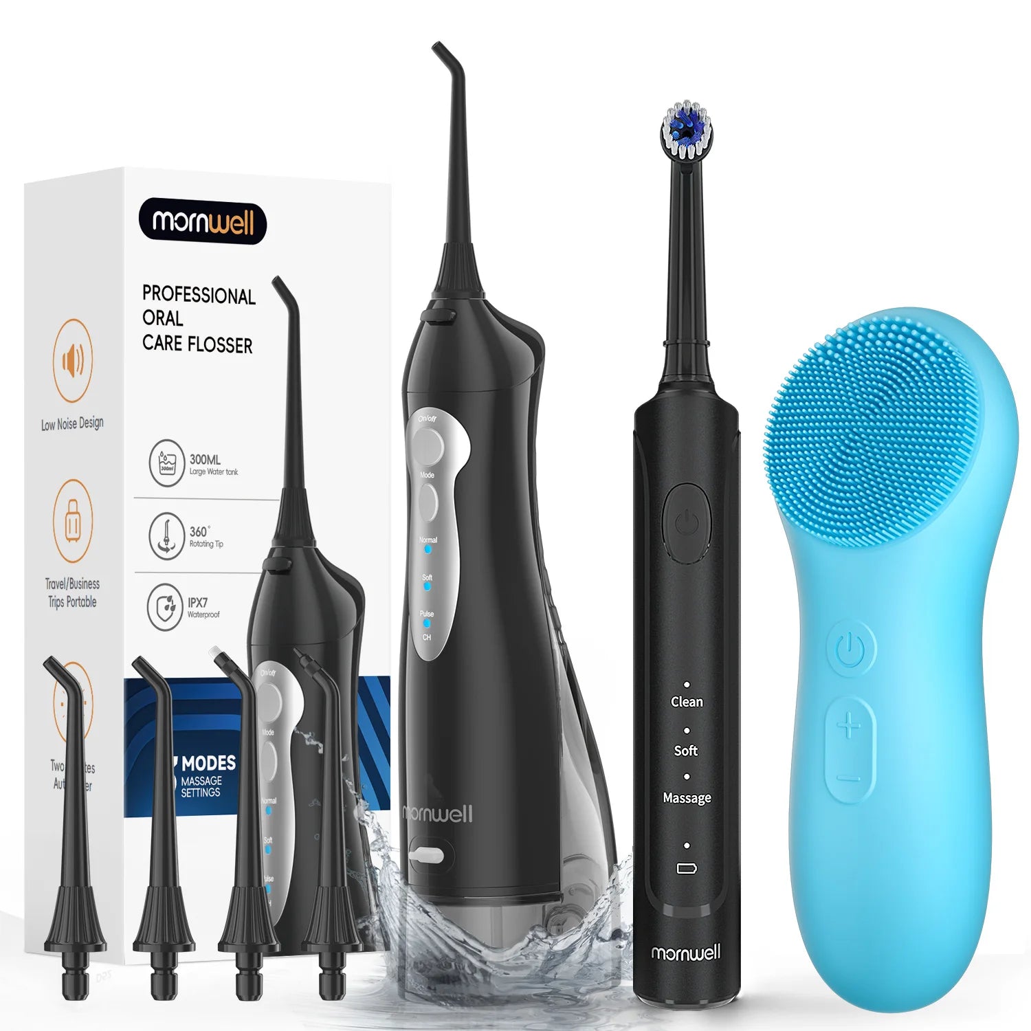 3-in-1 Professional Oral Care & Facial Cleansing Kit – Deep Clean Water Flosser - 1