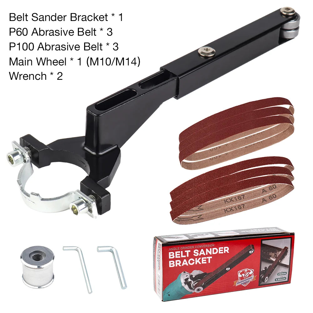 Angle Grinder to Belt Sander Adapter - Sanding Belt Attachment for Wood & Metal
