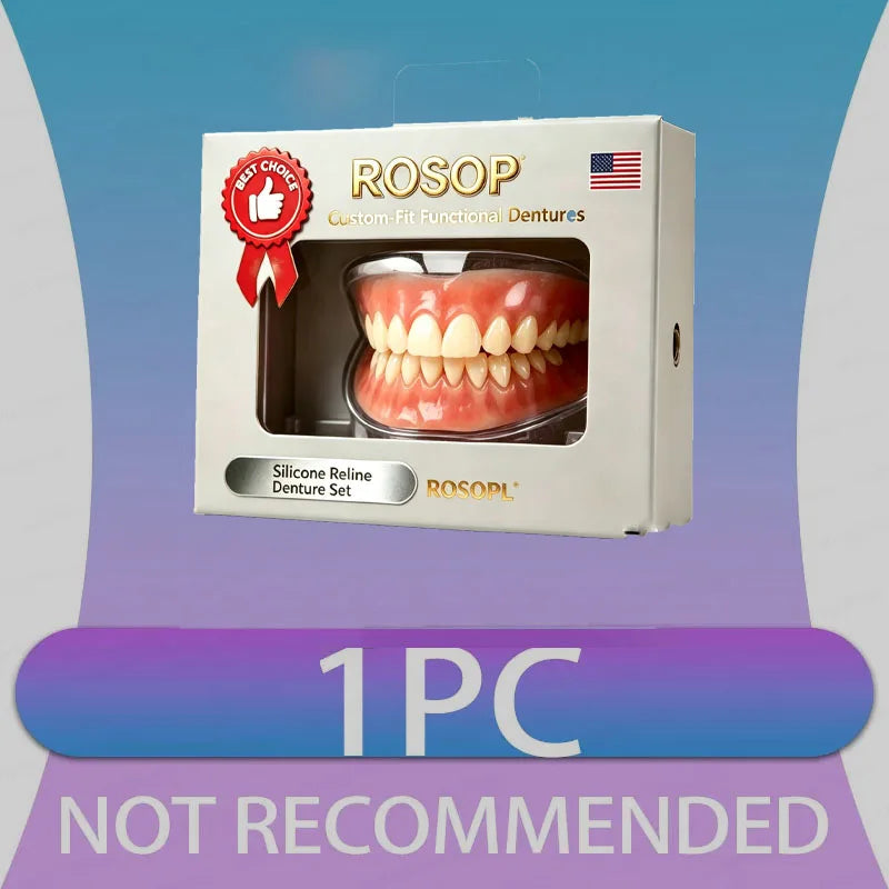 Comfort-Fit Silicone Denture Set for Men & Women - Natural Looking Full Teeth Replacement - 7