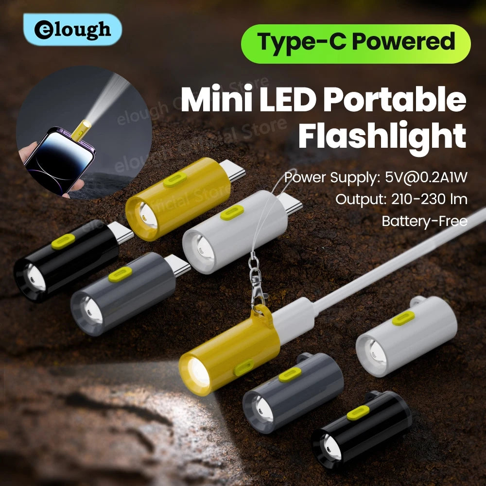 Mini Type-C Portable Keychain LED Flashlight – Compact & Powerful - 1